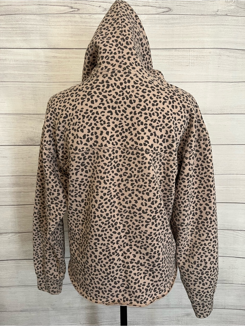 Abercrombie & Fitch | Leopard Print Pullover Cozy Hoodie Sweater - Picture 5 of 8